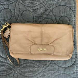 Coach nude shimmer wristlet